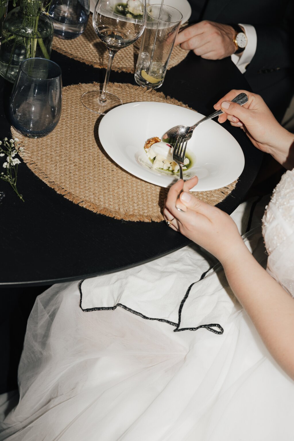 details of the bride's dinner at gut immenhof.