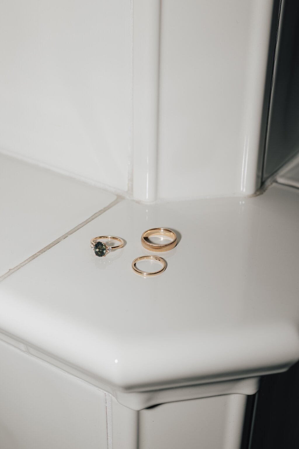 the rings at a white fireplace attachment.