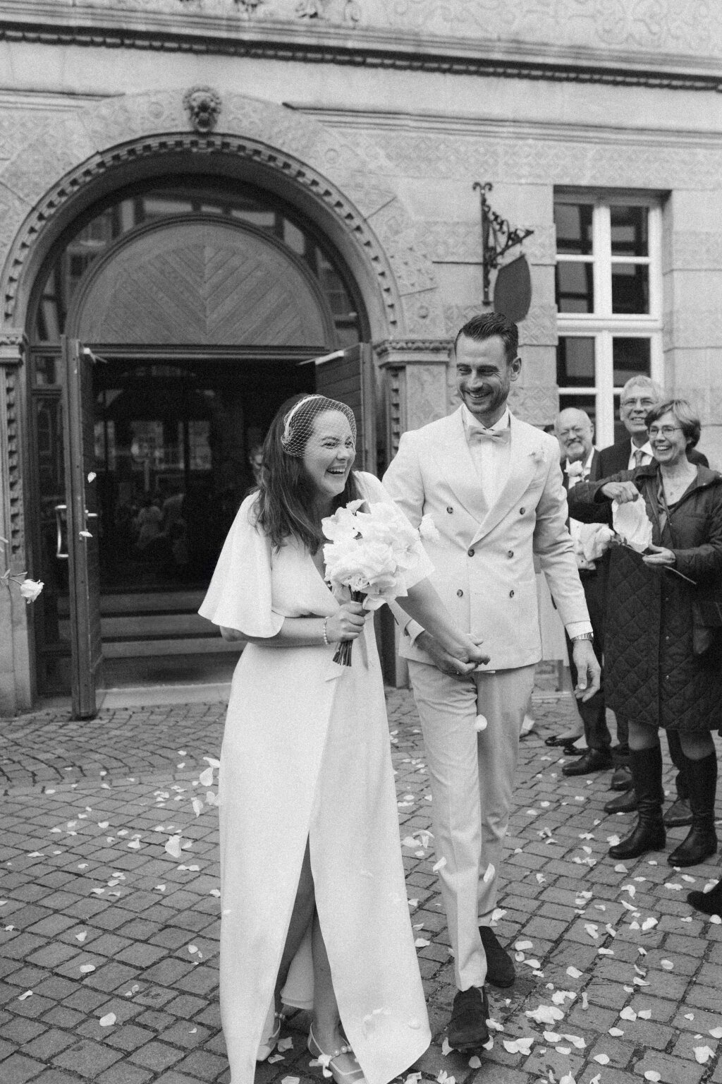Bride and groom leaving the ceremony.