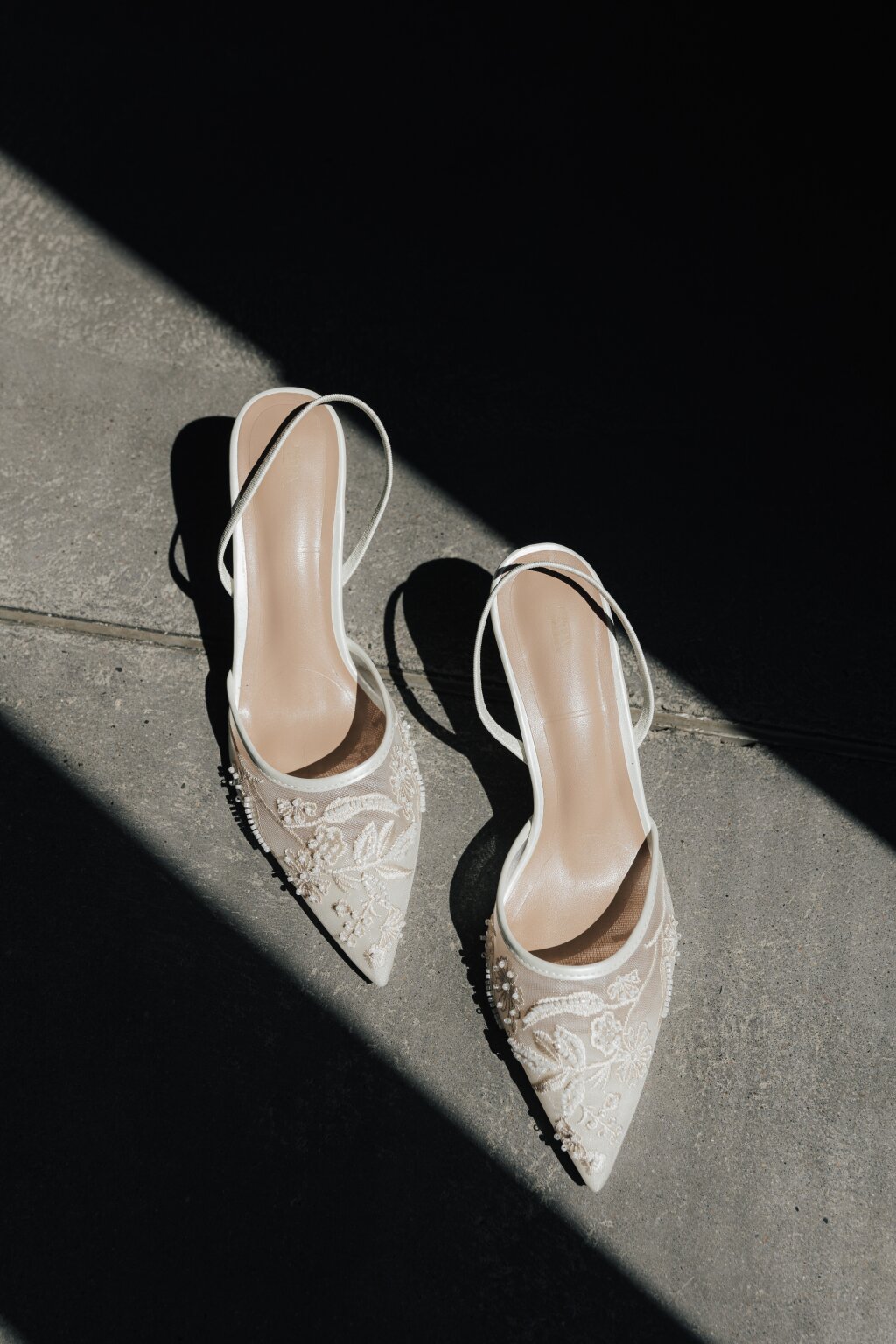 elegant bridal shoes at the getting ready in berlin.